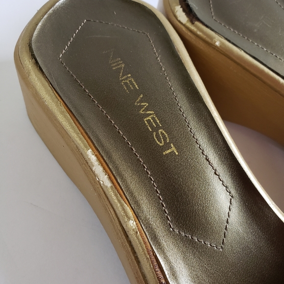 Nine West platform slide sandals wood and beads size 7 - Picture 4 of 9